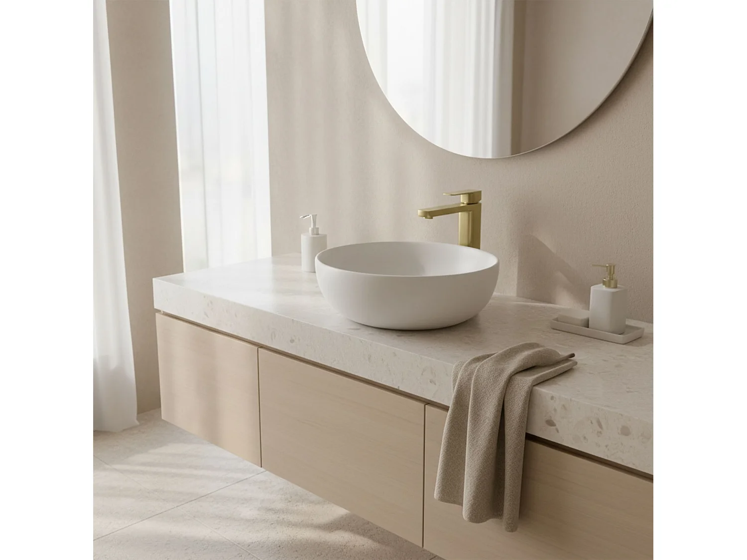 Robinet De Lavabo Rea Arlo High Brushed Gold