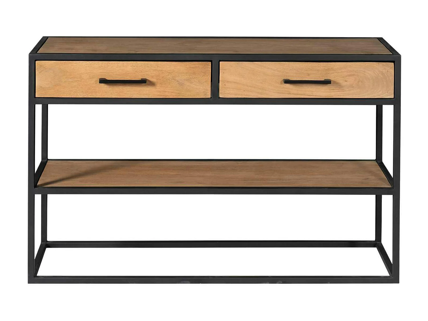 Console d'entrée en bois clair 2 tiroirs RIVANO