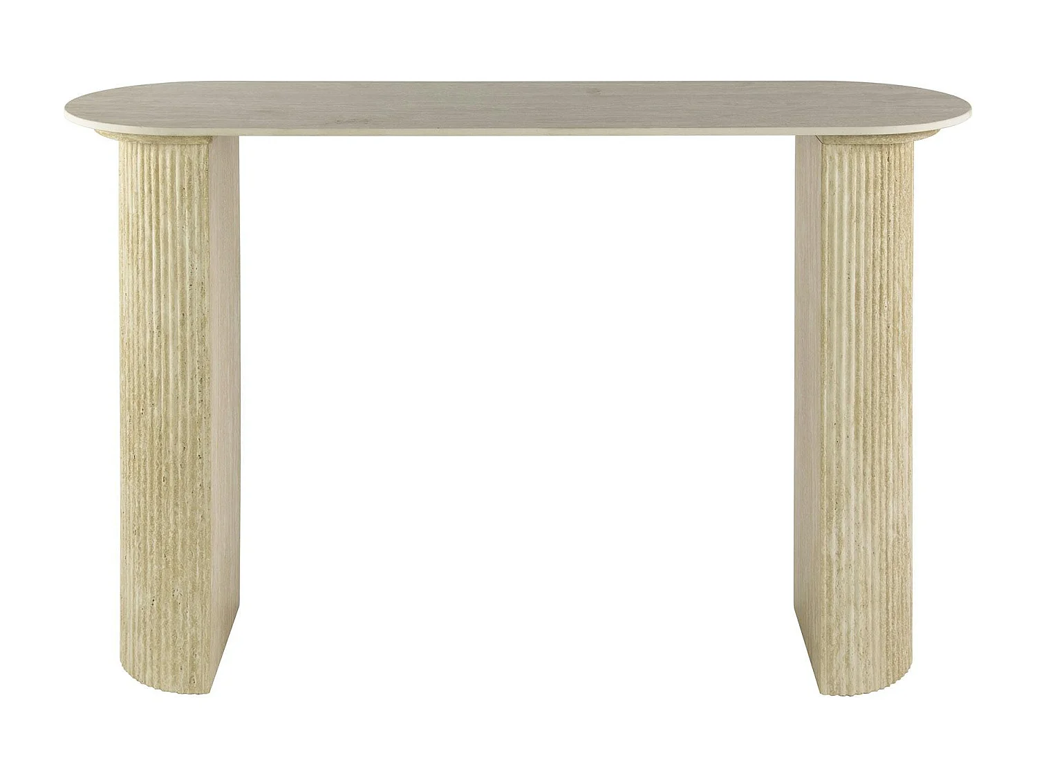 Console de salon en céramique effet travertin ASCOLI