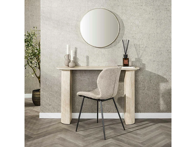 Console de salon en céramique effet travertin ASCOLI