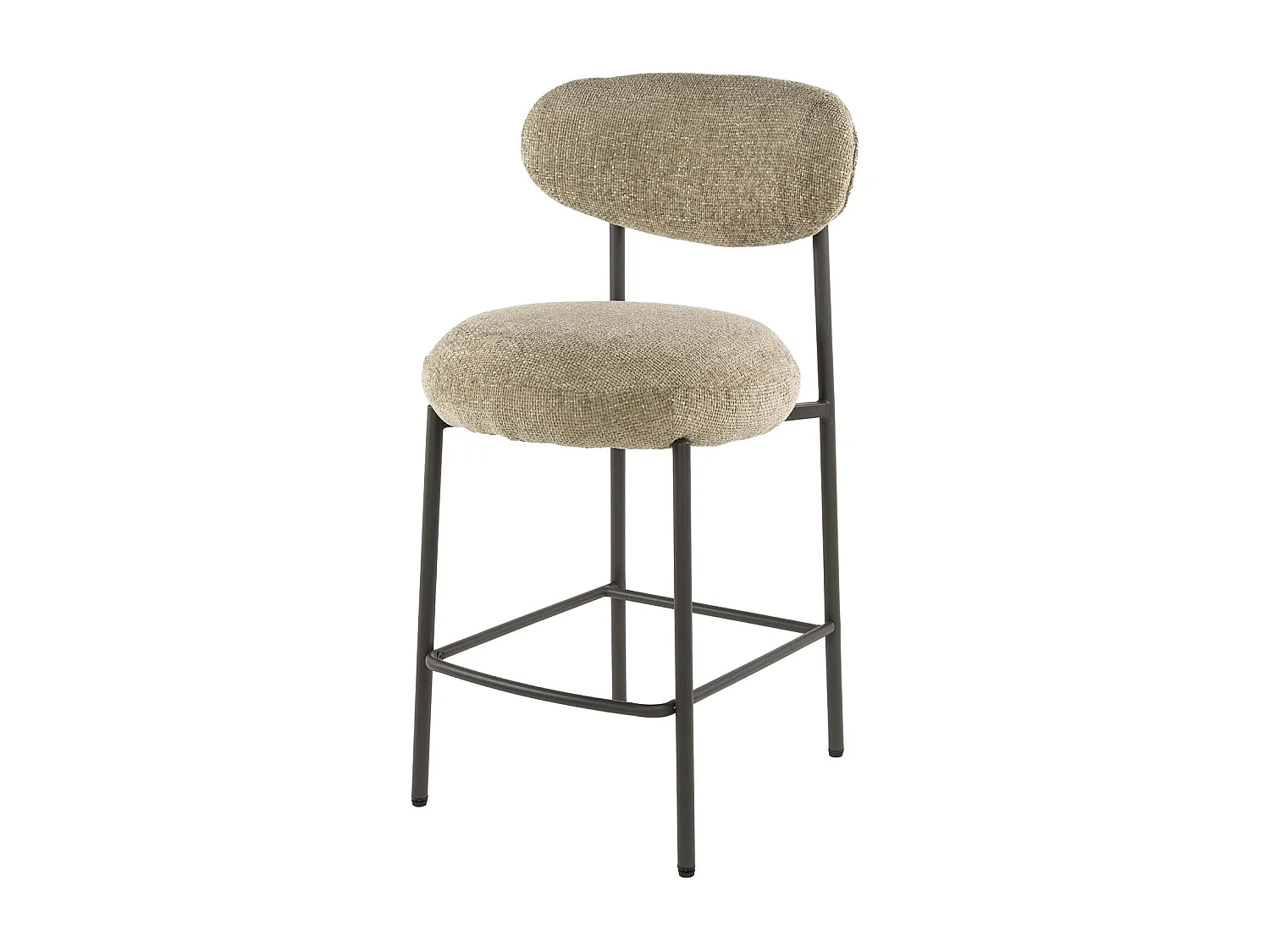Tabouret de bar beige à dossier rond (lot de 2) CREEK