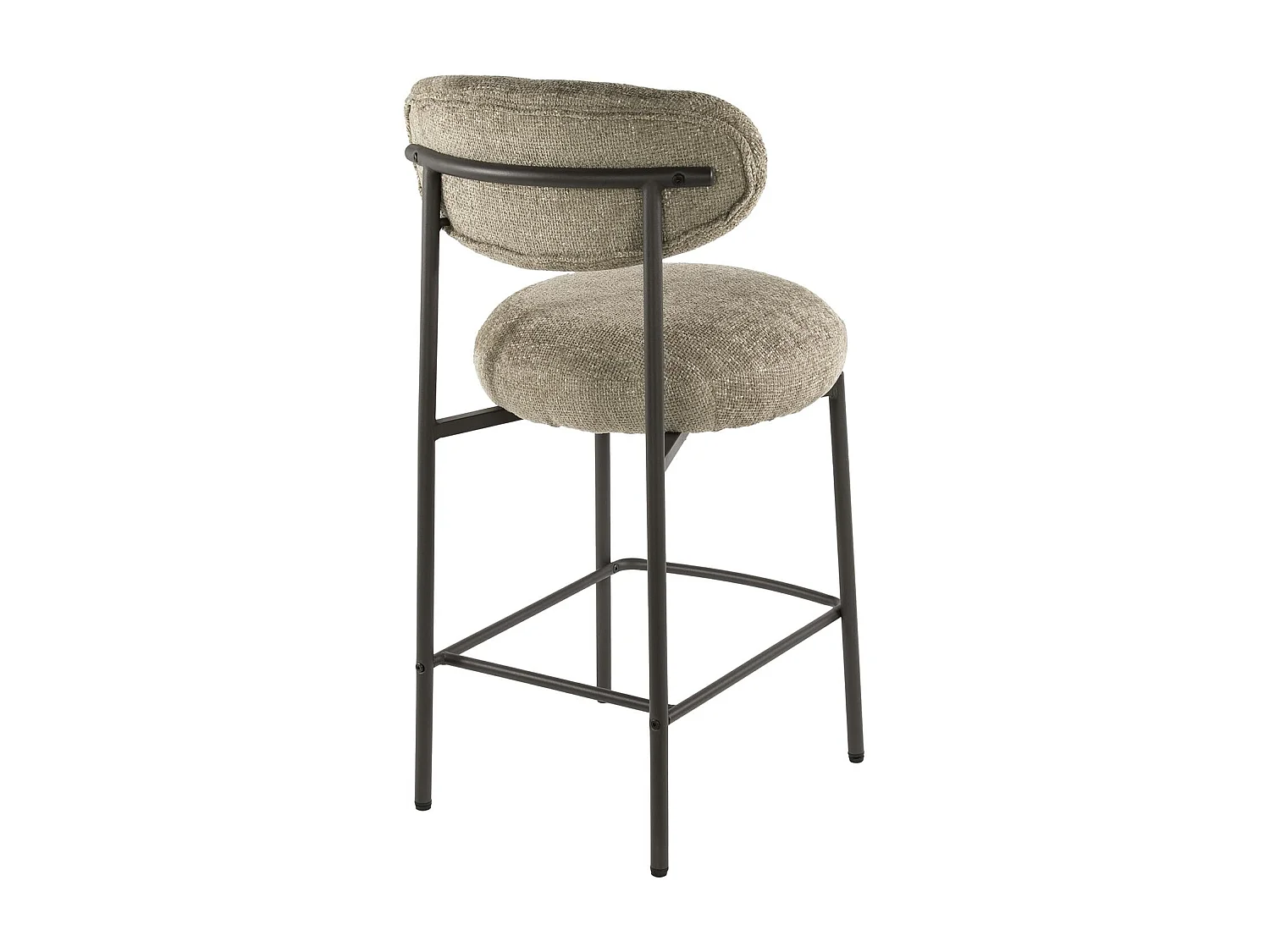 Tabouret de bar beige à dossier rond (lot de 2) CREEK