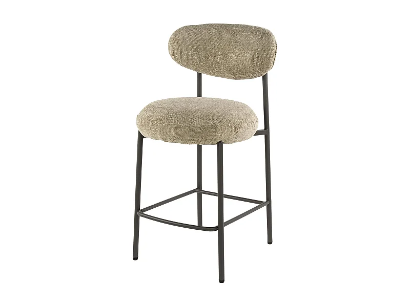 Tabouret de bar beige à dossier rond (lot de 2) CREEK