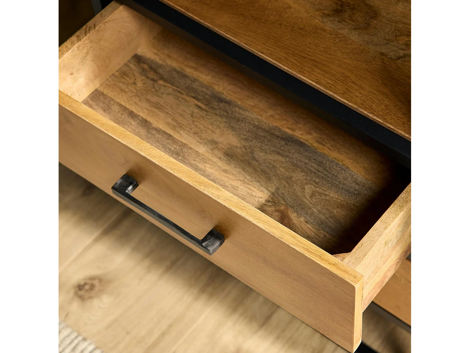 Colonne décorative en bois clair 2 tiroirs RIVANO