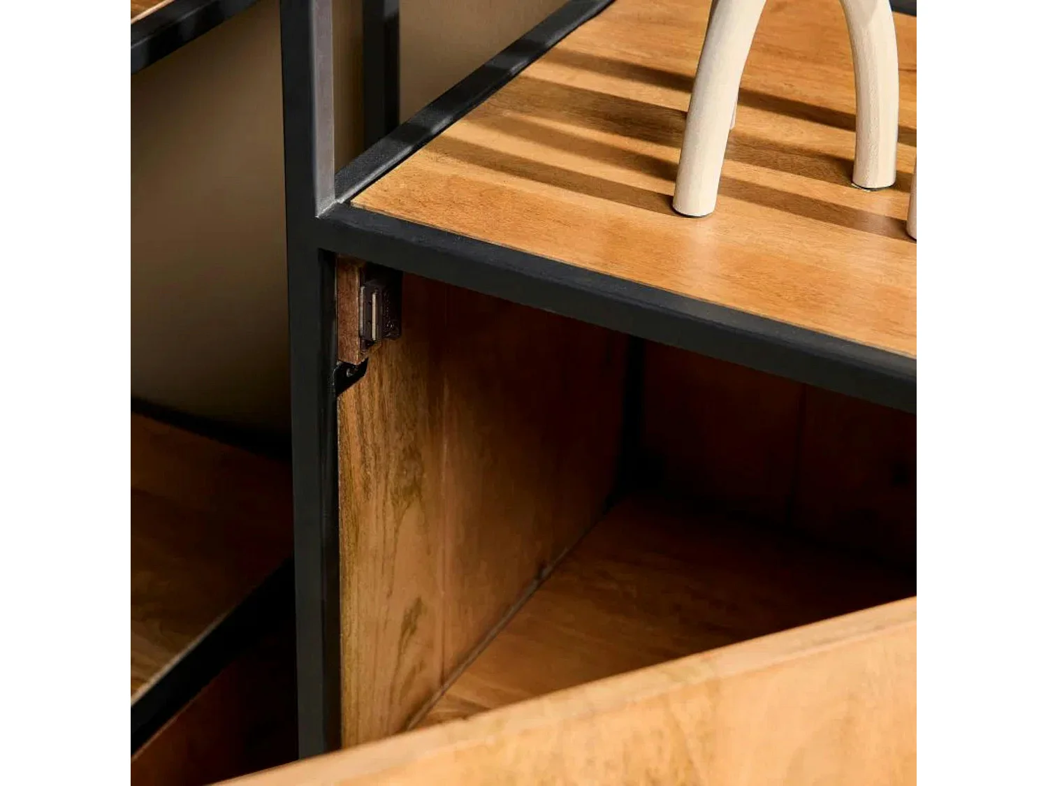 Colonne décorative en bois clair 1 porte RIVANO