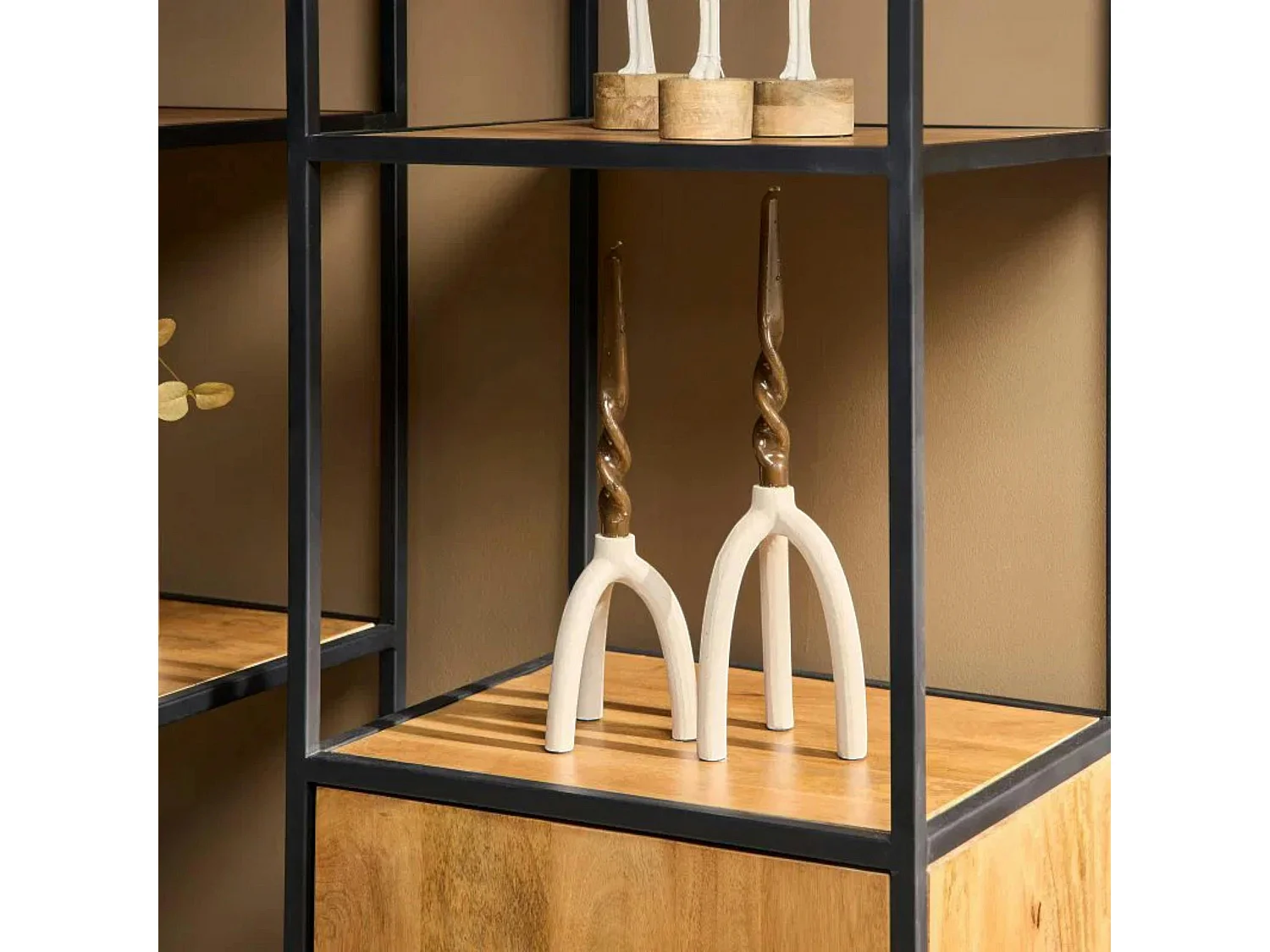 Colonne décorative en bois clair 1 porte RIVANO