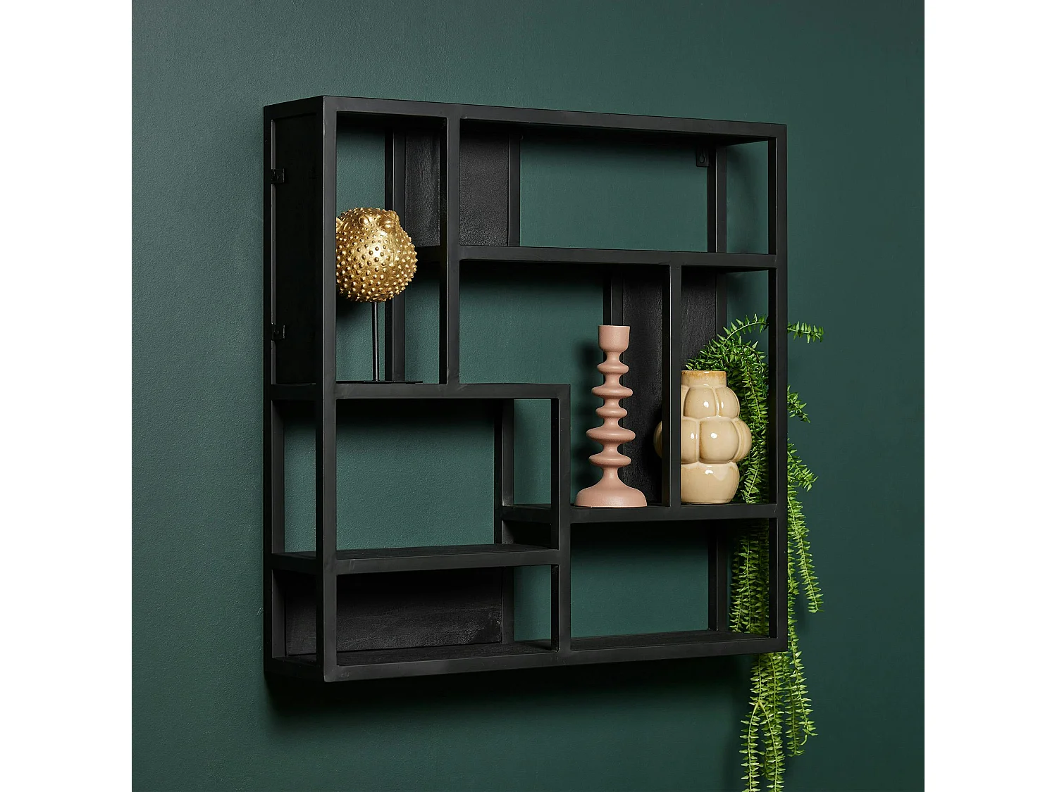 Etagère murale noire 7 niches ALVERA