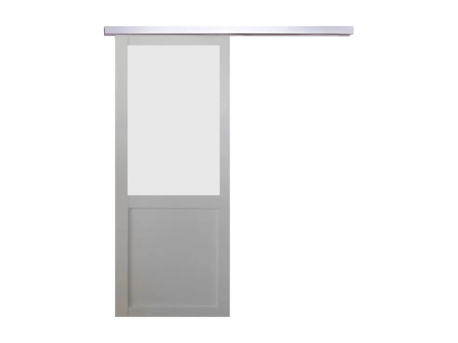 Porte Coulissante Athena Blanc H204 X L93, Rail Alu Gd Menuiseries