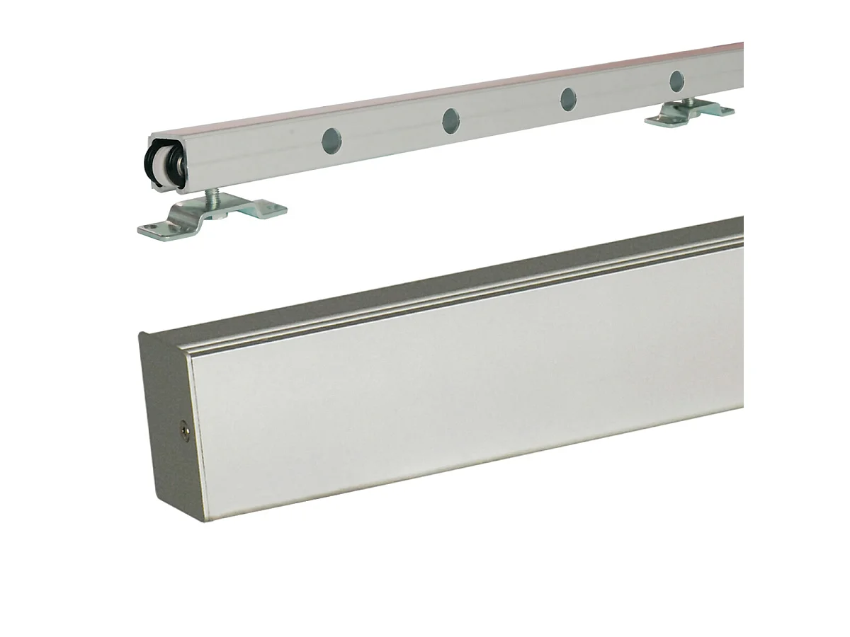 Porte Coulissante Athena Blanc H204 X L93 Cm, Rail Alu Gd Menuiseries