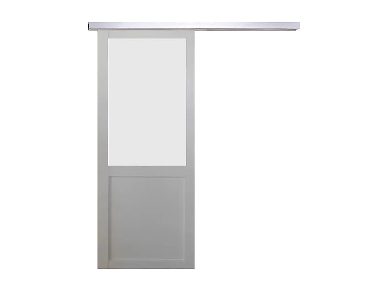 Porte Coulissante Athena Blanc H204 X L93, Rail Alu Gd Menuiseries