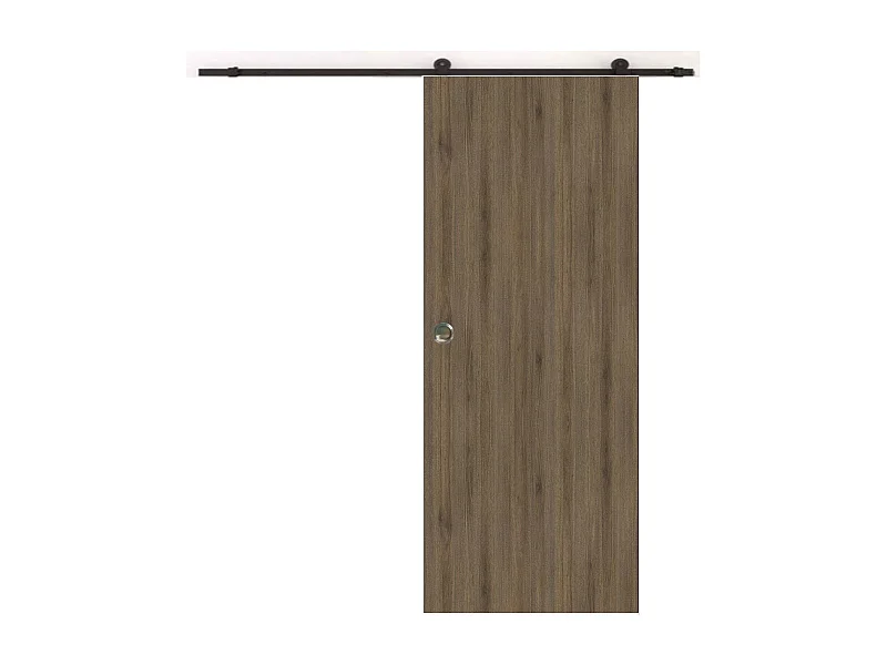Porte Coulissante Light Walnut H204 X L73, Rail à Roulettes, Coquilles Gd Menuiseries