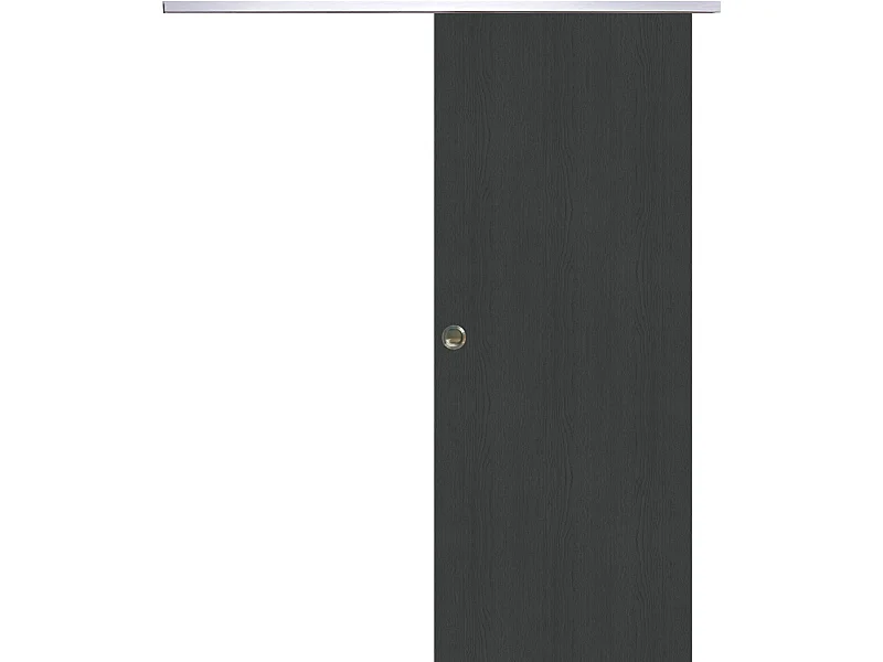 Porte Coulissante Grey Oak H204 X L93 +rail Alu Et Coquilles Gd Menuiseries