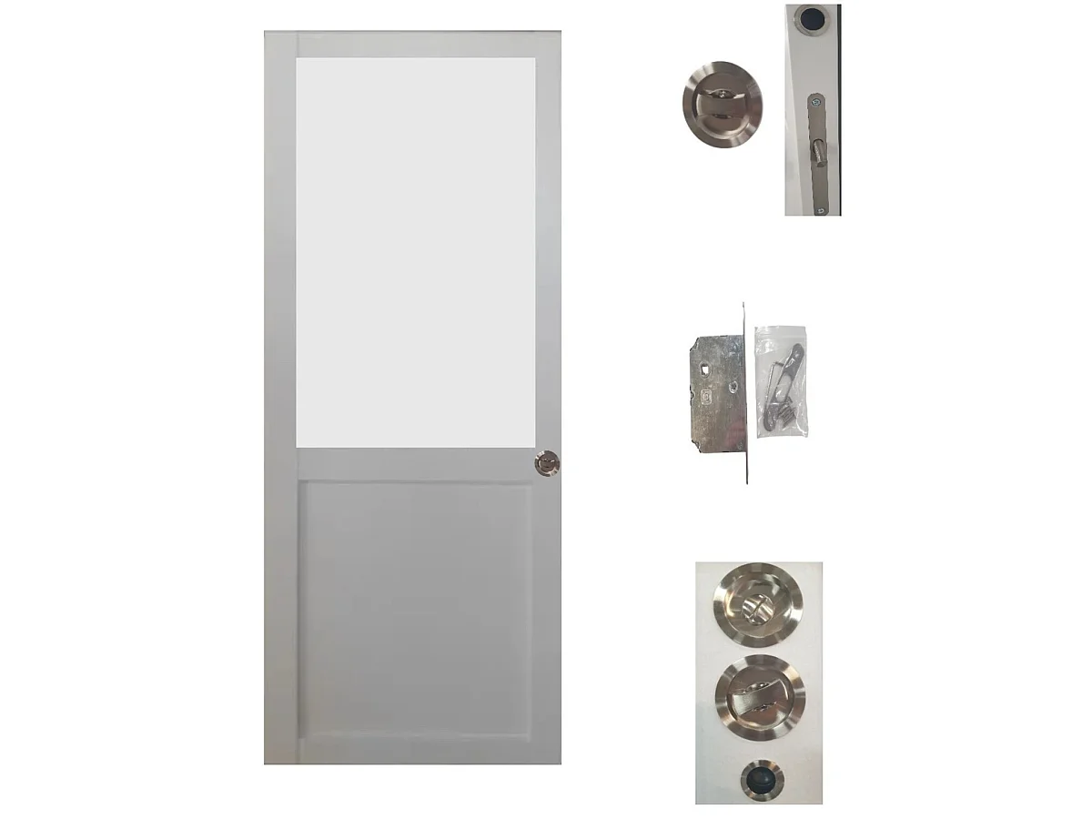 Porte Coulissante Athena Blanc H204 X L93 Cm, Galandage, Kit De Finition Gd Menuiseries