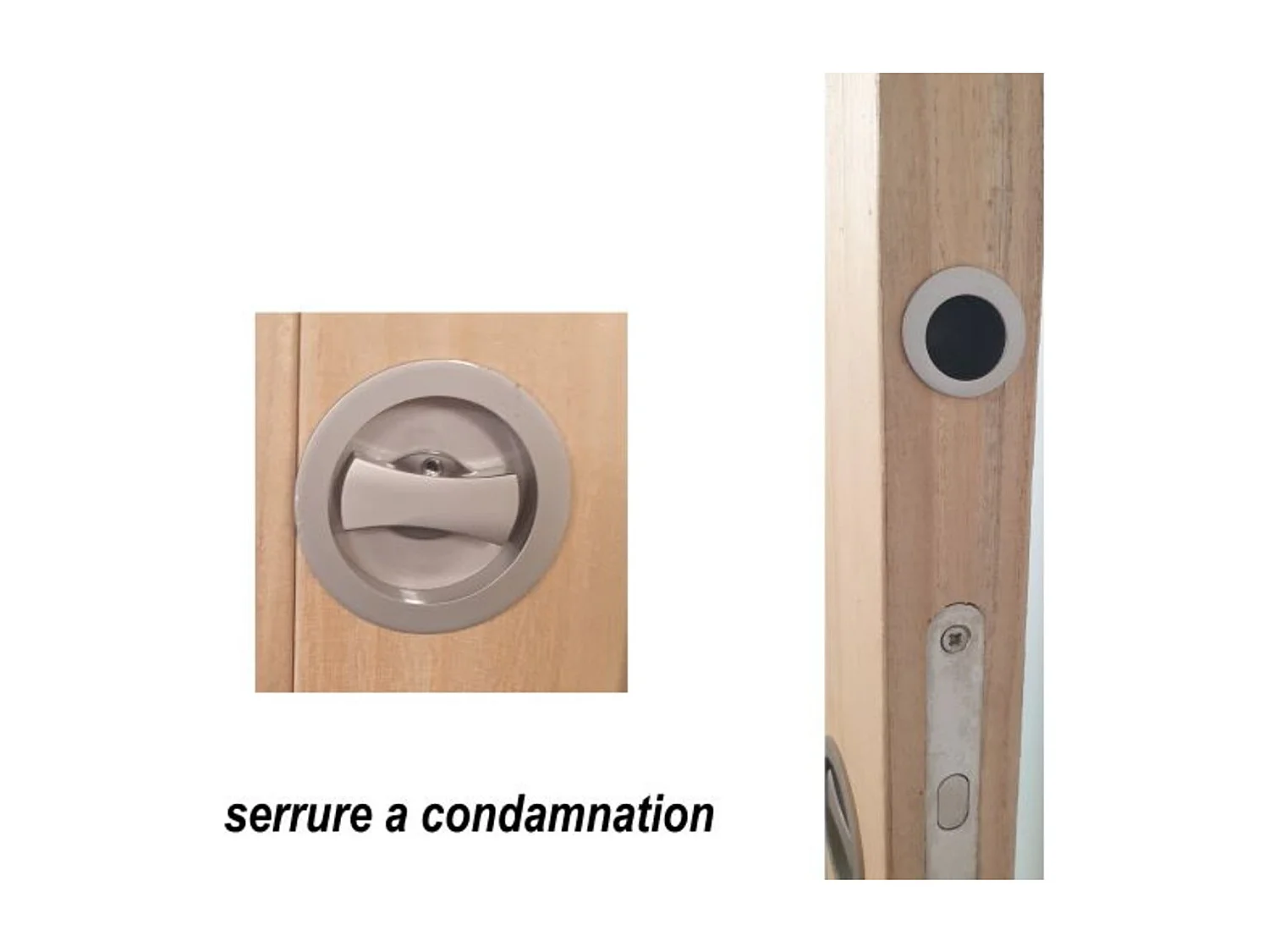 Porte Coulissante Blanc Pur Lacdor  H204 X L83 Cm,galandage, Kit Finition Gd Menuiseries