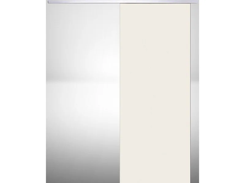 Porte Coulissante Lacdor Blanc Ral9010 H204 X L73, Rail Alu Gd Menuiseries