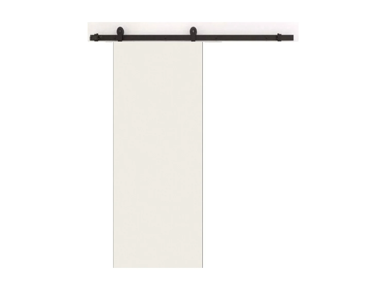 Porte Coulissante Lacdor Blanc Ral9010 H204 X L83, Rail Roulettes Gd Menuiseries