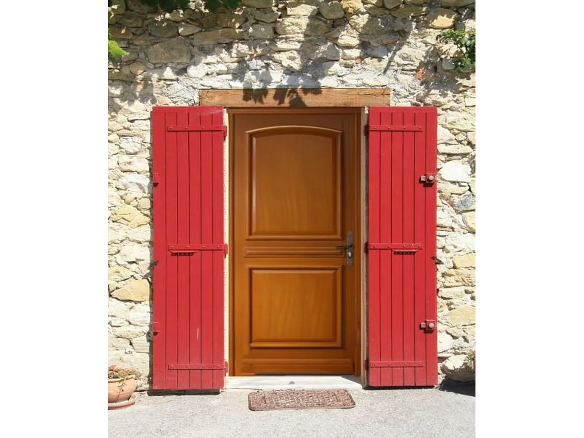 Porte D'entrée Bois Pleine Garnier, H215 X L80 Cm Côte Tableau P.gauche Gd Menuiseries