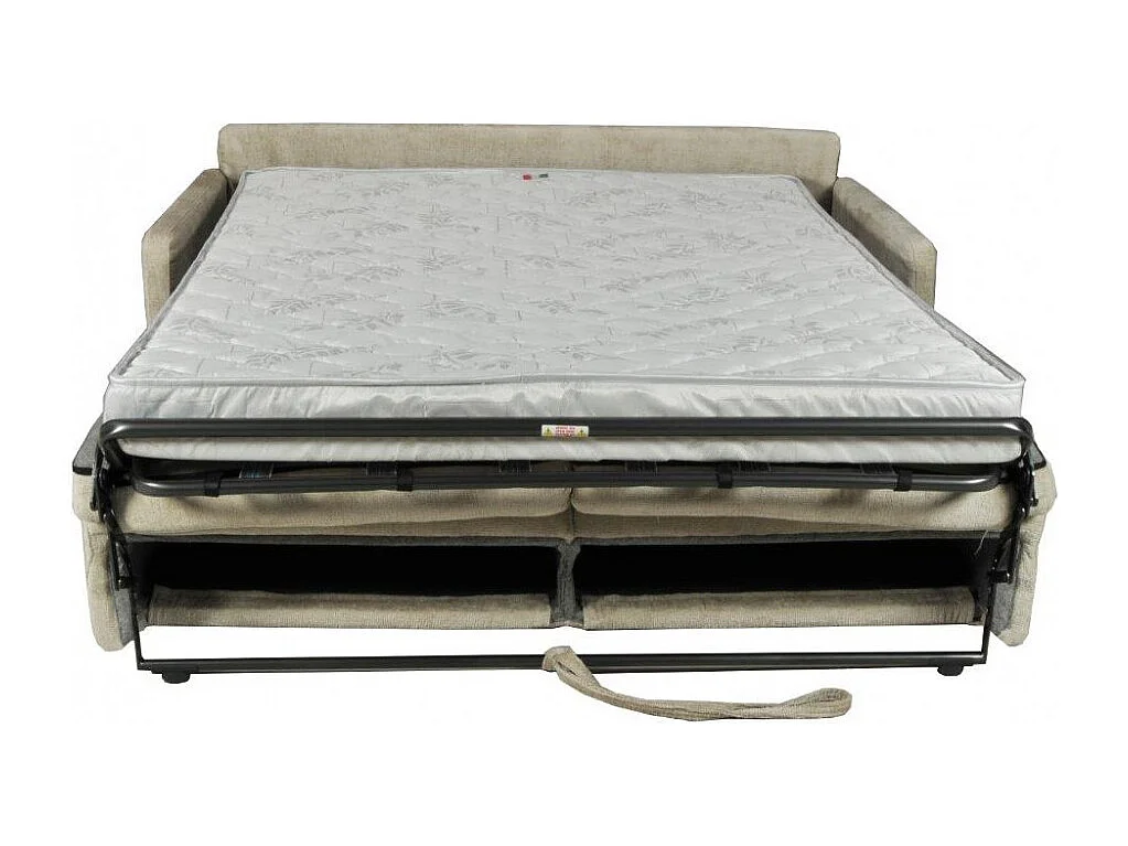 Canapé convertible rapido 3 places BERGAME en velours / Beige