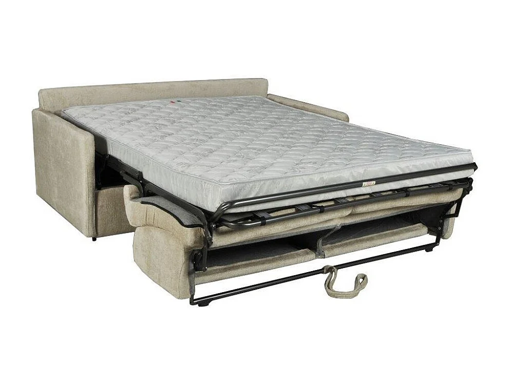 Canapé convertible rapido 3 places BERGAME en velours / Beige