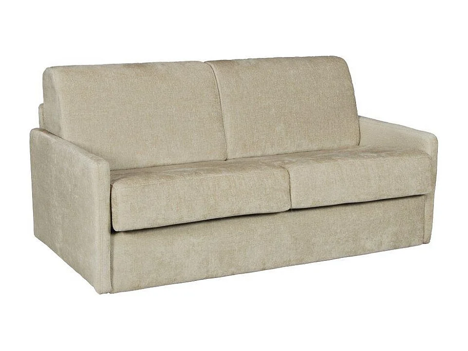 Canapé convertible express 3 places BERGAME en velours / Beige