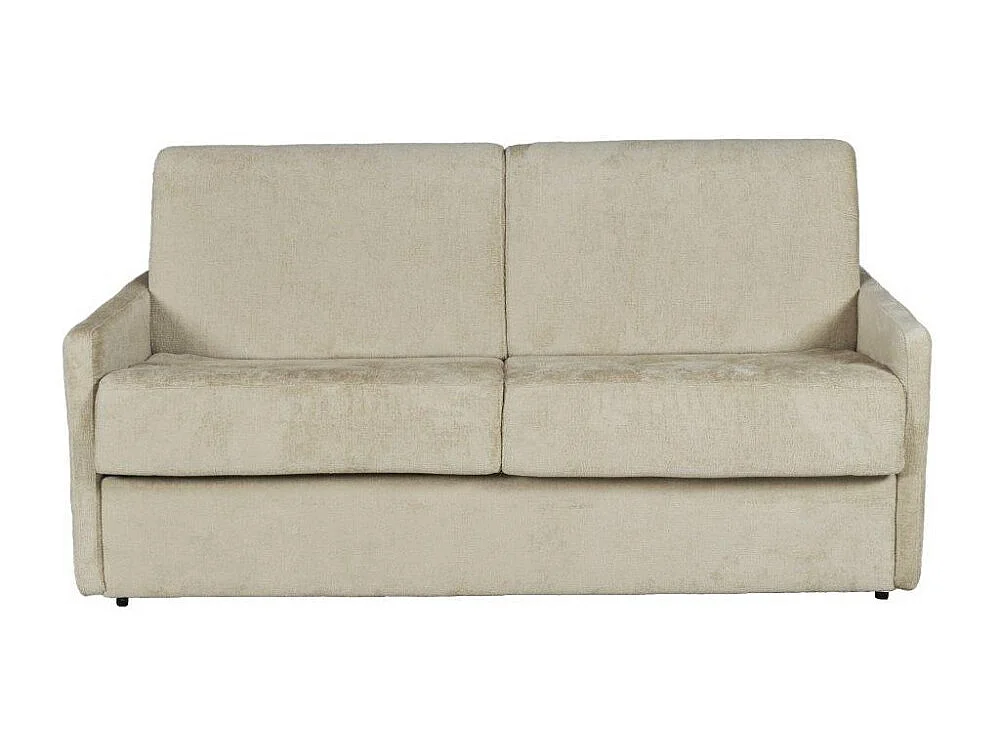 Canapé convertible express 3 places BERGAME en velours / Beige