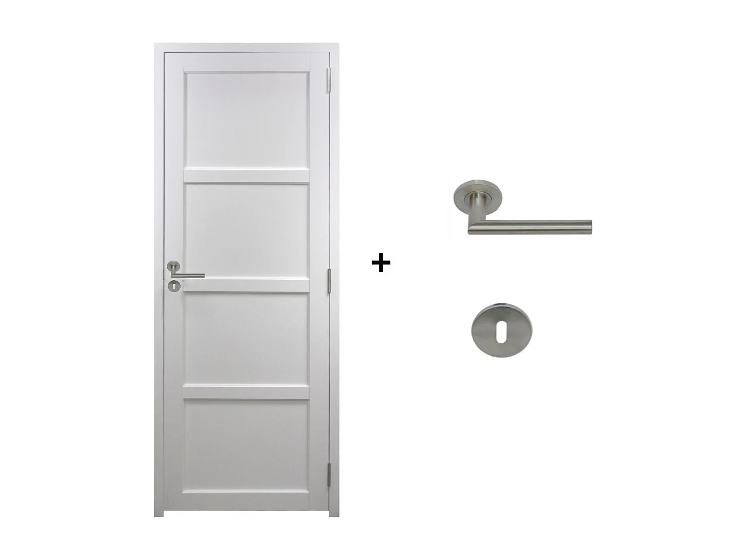 Blocco Porta Tamera Bianco H204 x L83 Pannello Laterale Sinistro a Spinta + Maniglia