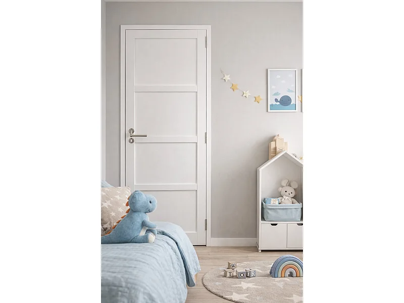 Blocco Porta Tamera Bianco H204 x L83 Pannello Laterale Sinistro a Spinta + Maniglia