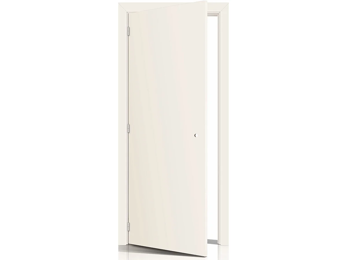 Bloc porte Lacdor blanc RAL9010 H204 x L73 Poussant Droite Cotes Tableau