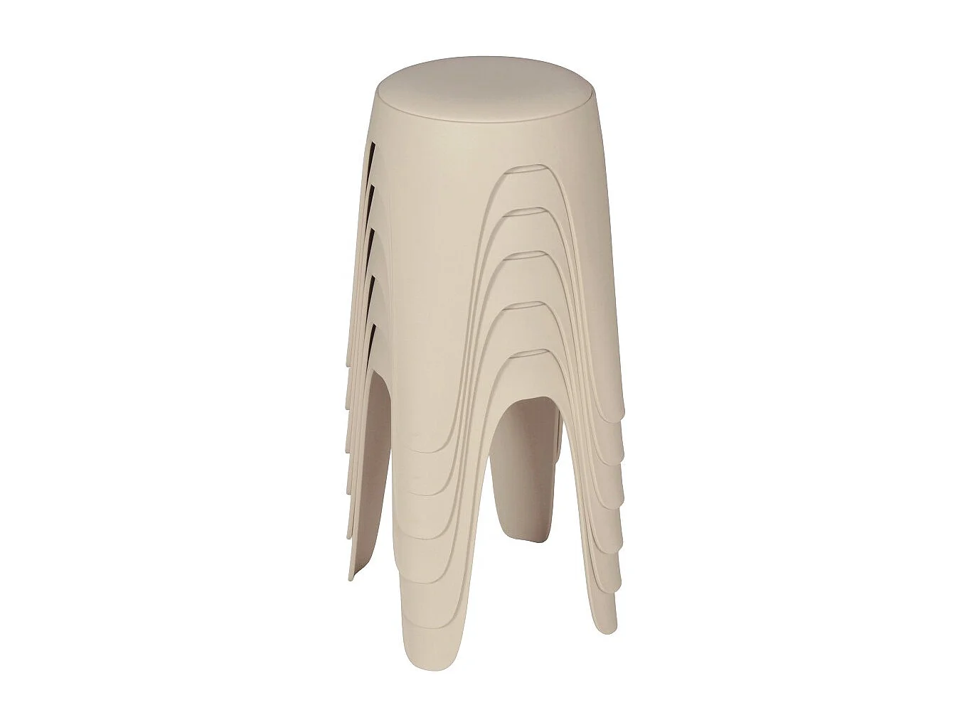 Lot de 6 tabourets empilables TOM / Beige