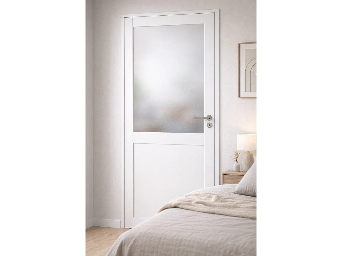 Blocco Porta Athena BIANCO H204 x L83 Dimensioni Tavolo a Spinta Sinistra + Maniglia