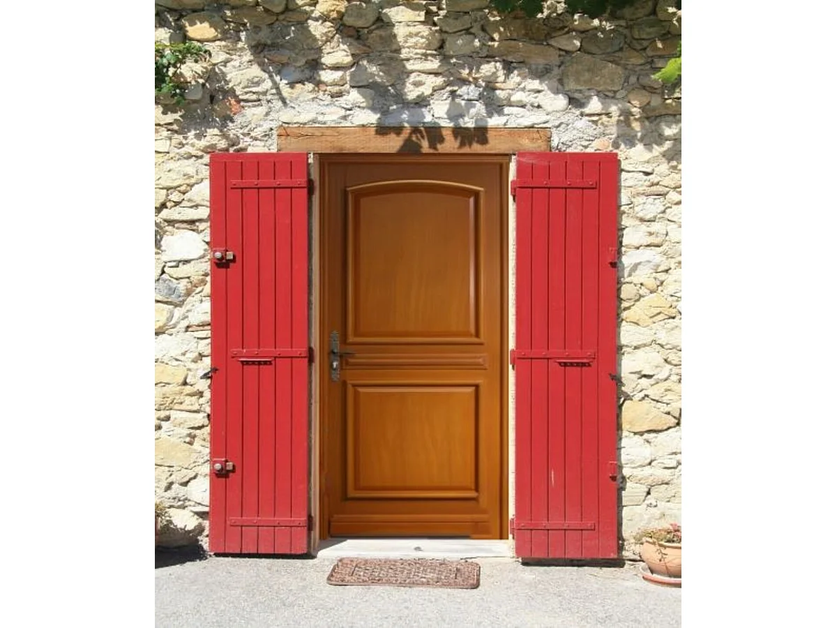 Porte D'entrée Bois Pleine Garnier, H215 X L80 Cm Côte Tableau, P.droit Gd Menuiseries