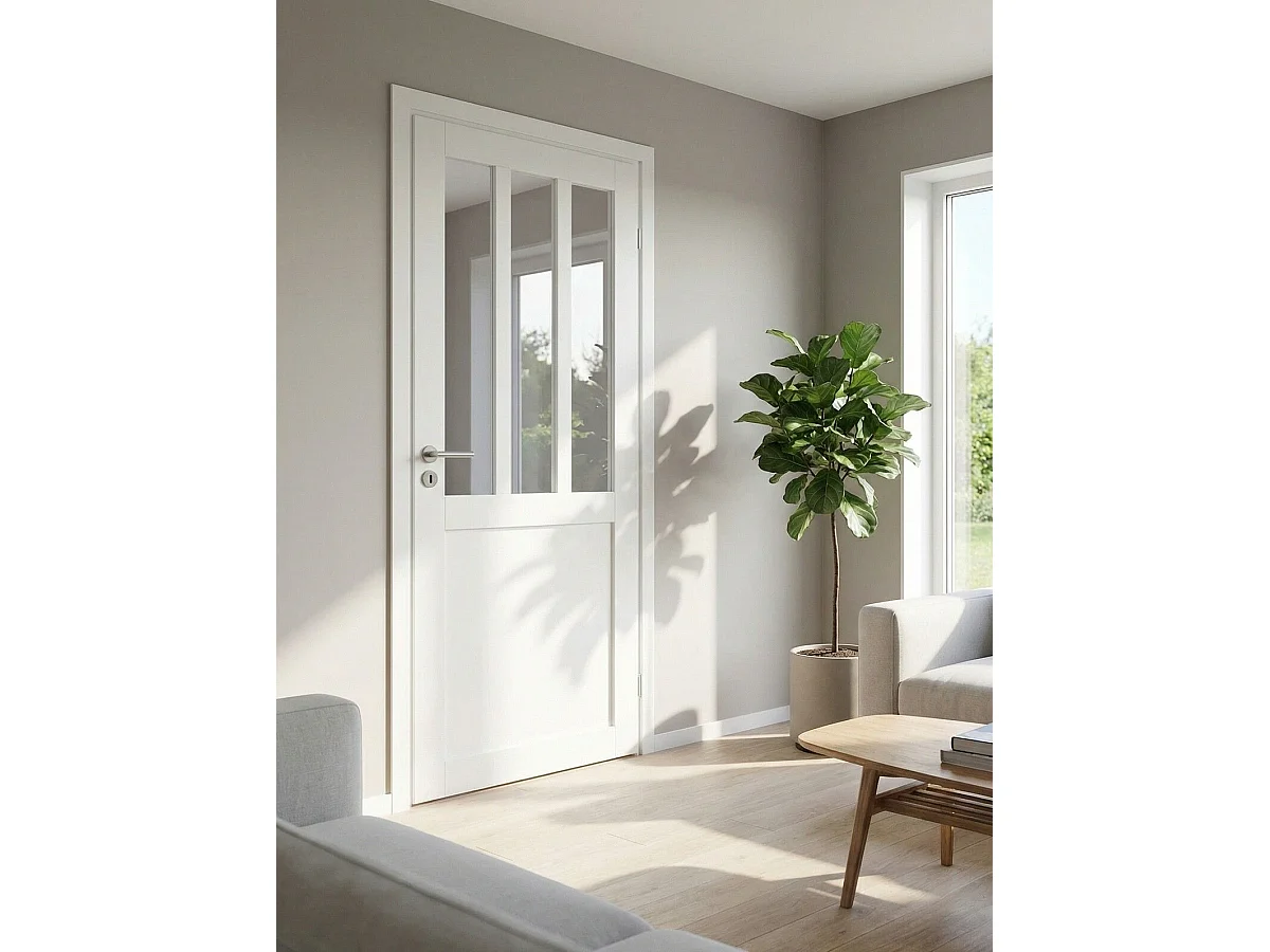 Blocco Porta Officina BIANCO H204 x L73 Pannello Laterale Sinistro a Spinta + Maniglia