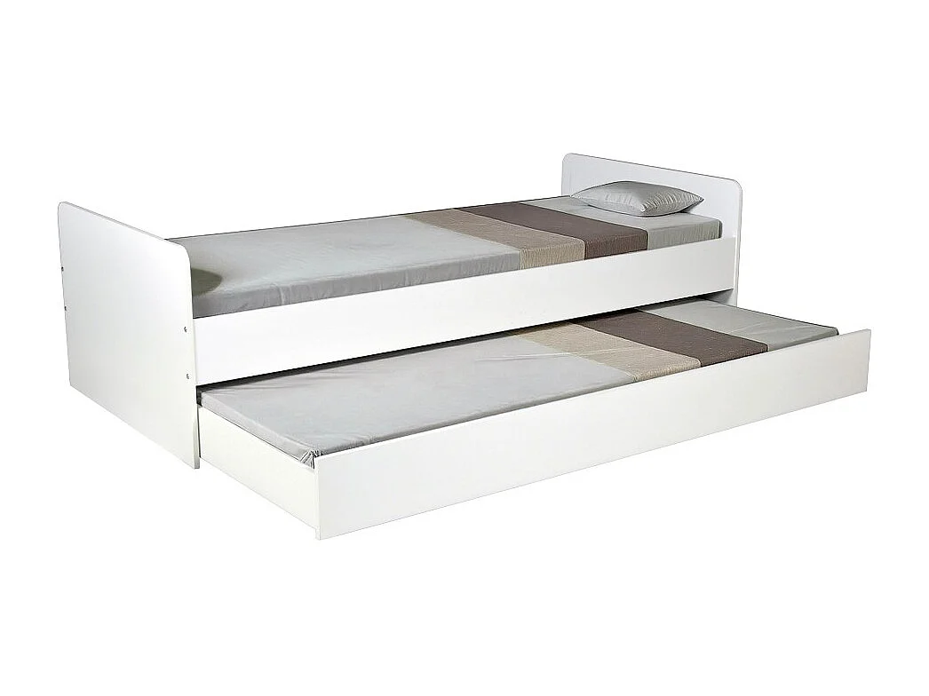 Lit gigogne 90x200 cm BALI / Blanc