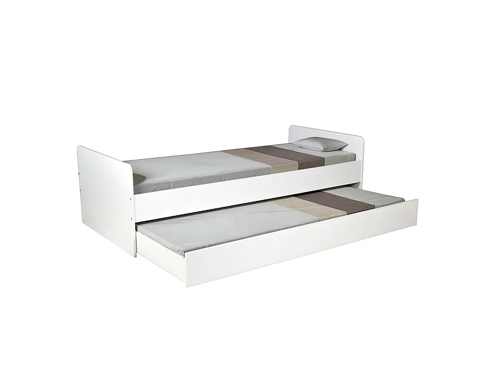 Lit gigogne 90x200 cm BALI / Blanc