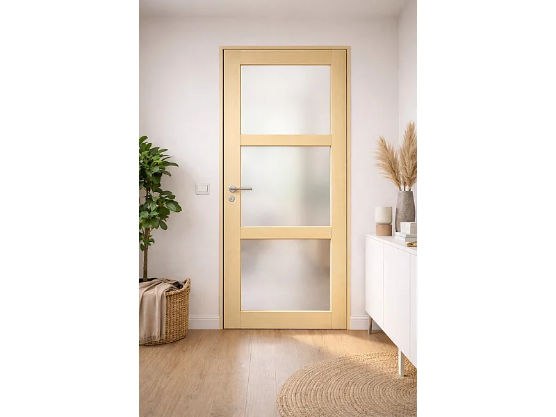 Blocco Porta Vetro Ayous H204 x L83 Pannello Laterale Destro a Spinta + Maniglia