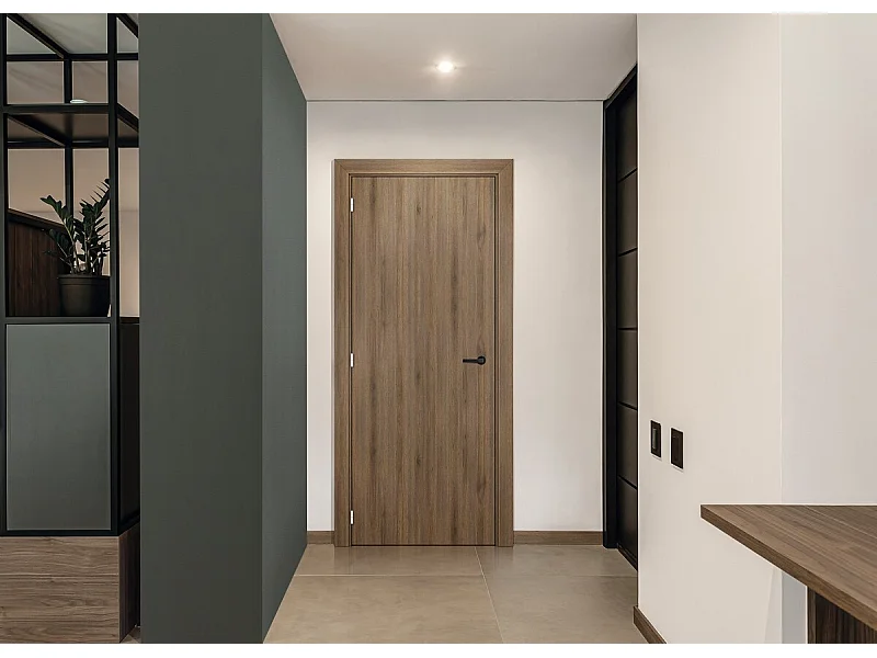 Bloc Porte Light Walnut H204 X L93 Côte Tableau P.droite Gd Menuiseries