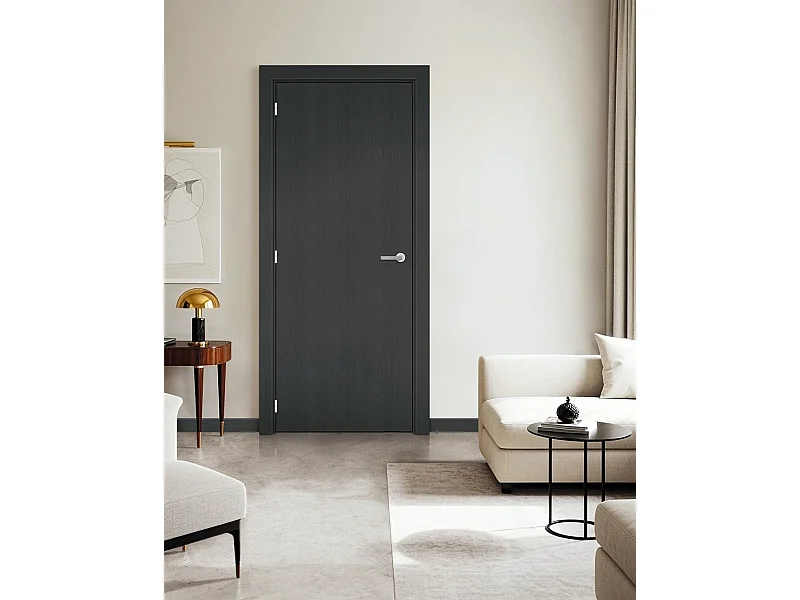 Bloc Porte Grey Oak H204 X L93 Côte Tableau P.droite Gd Menuiseries