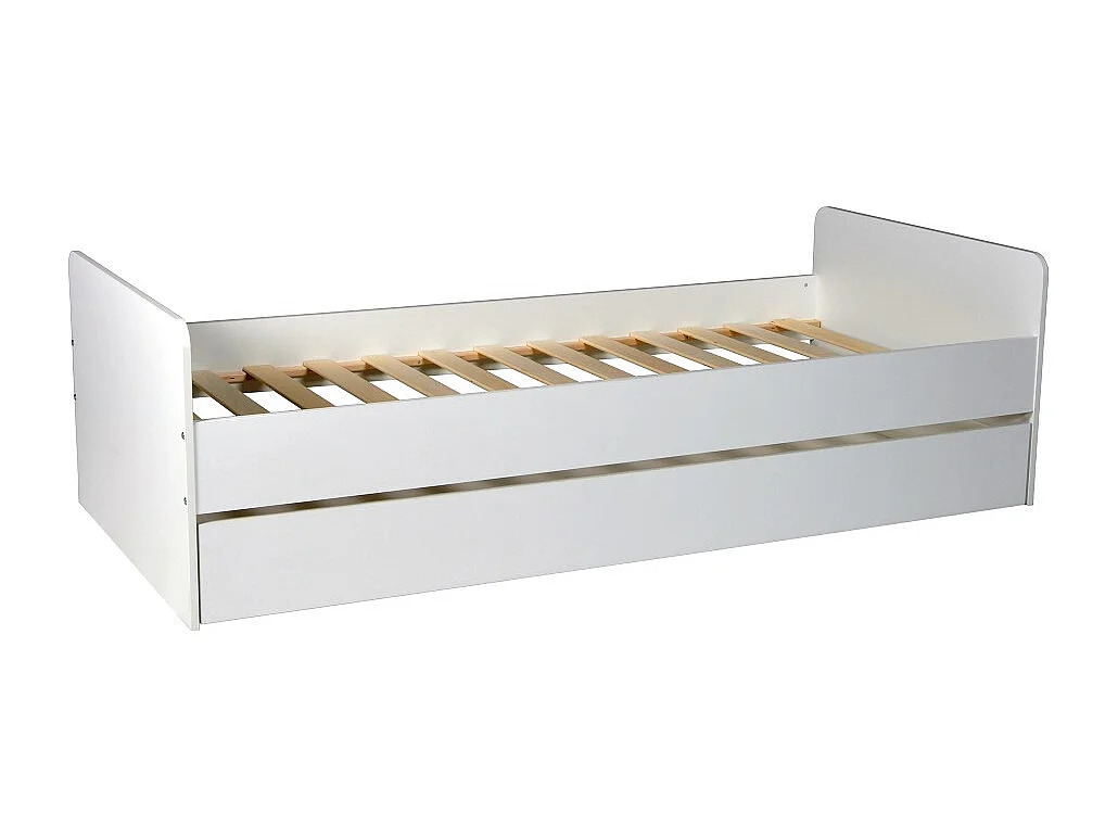Lit gigogne 90x190 cm BALI / Blanc
