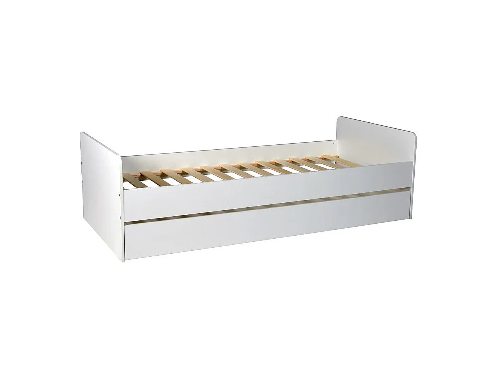 Lit gigogne 90x190 cm BALI / Blanc