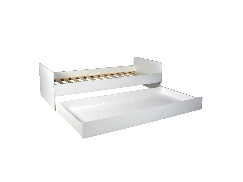Lit gigogne 90x190 cm BALI / Blanc