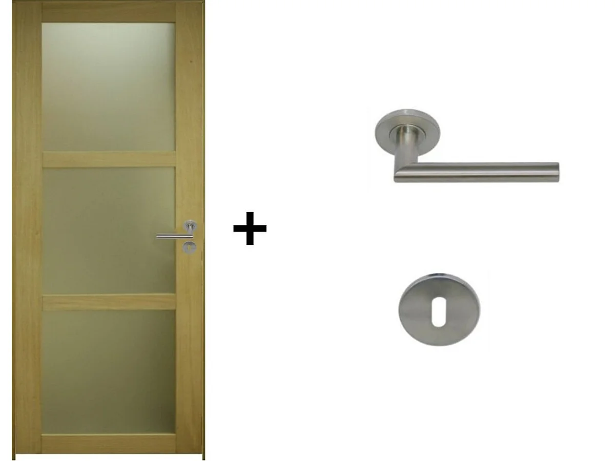 Blocco Porta Vetro Ayous H204 x L83 Pannello Laterale Sinistro a Spinta + Maniglia