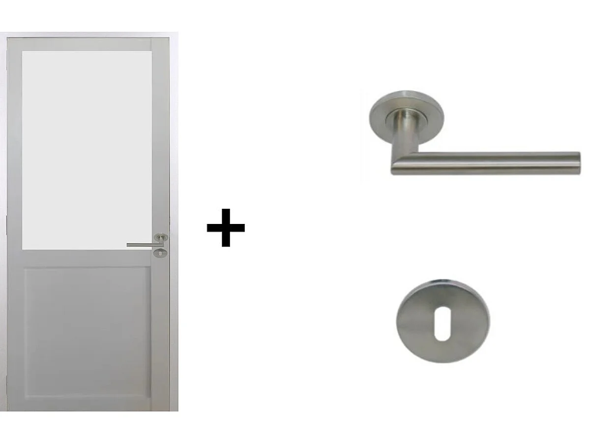 Blocco Porta Athena BIANCO H204 x L73 Dimensioni Tavolo a Spinta Sinistra + Maniglia