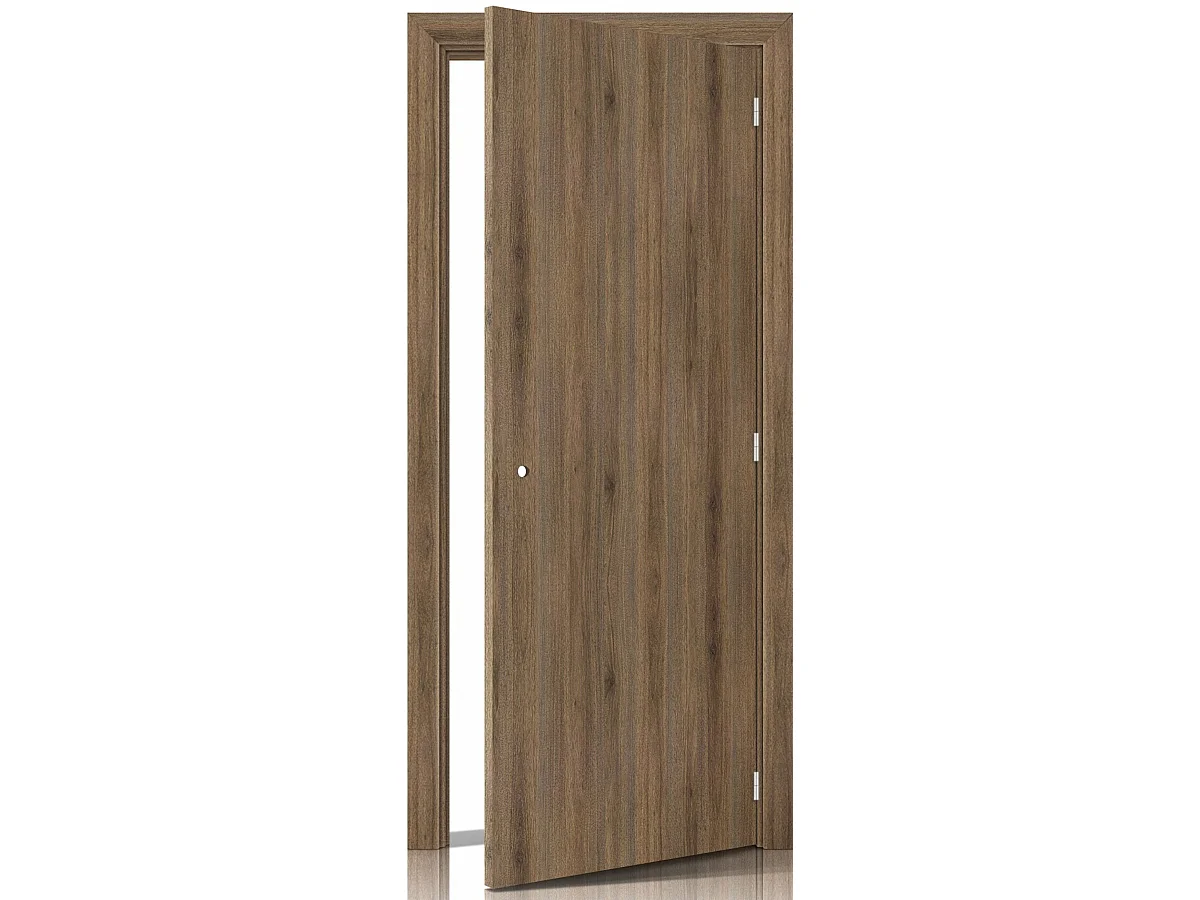 Bloc porte Light Walnut H204 x L93 Poussant Gauche Cotes Tableau