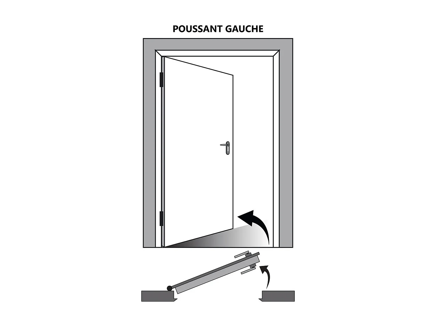 Bloc porte Light Walnut H204 x L93 Poussant Gauche Cotes Tableau