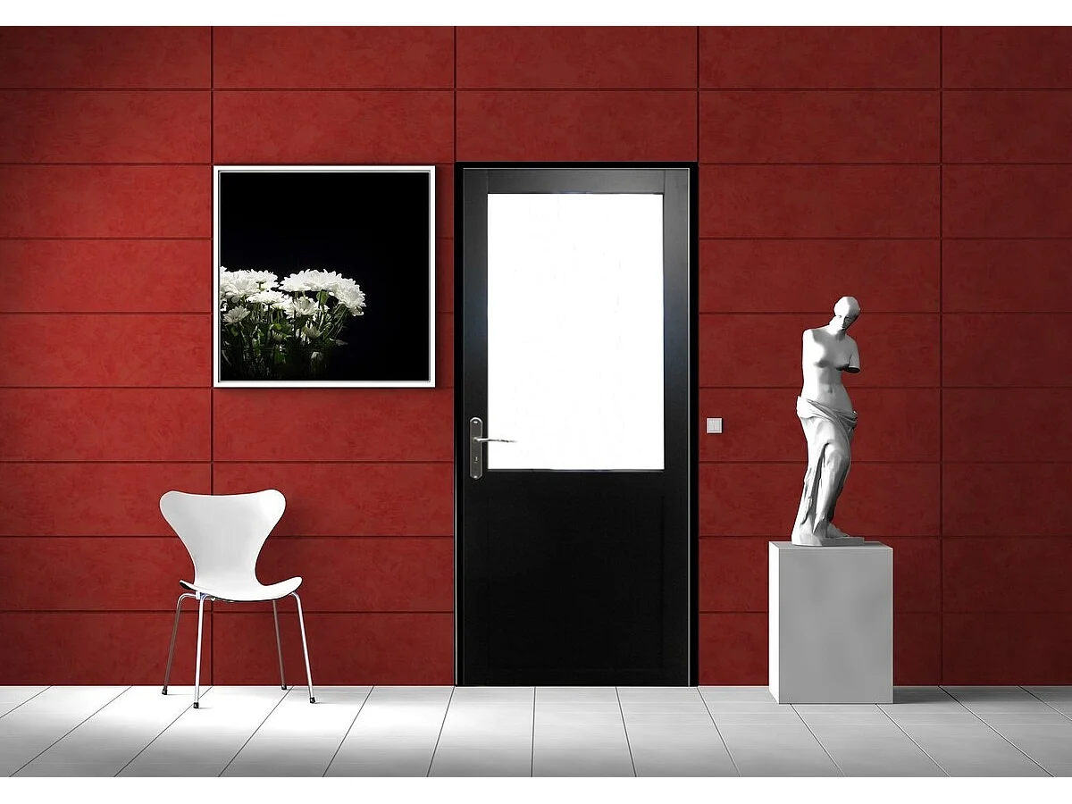 Bloc Porte Athena Noir H204 x L73 Poussant Droite Cotes Tableau +Poignee Pomerol