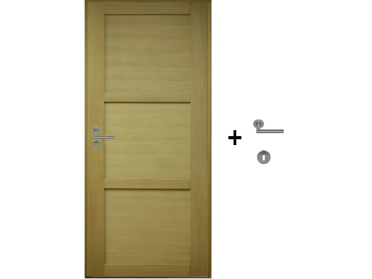 Blocco Porta Ayous 3 Pannelli H204 x L83 Pannello Costole Spinta Destra + Maniglia