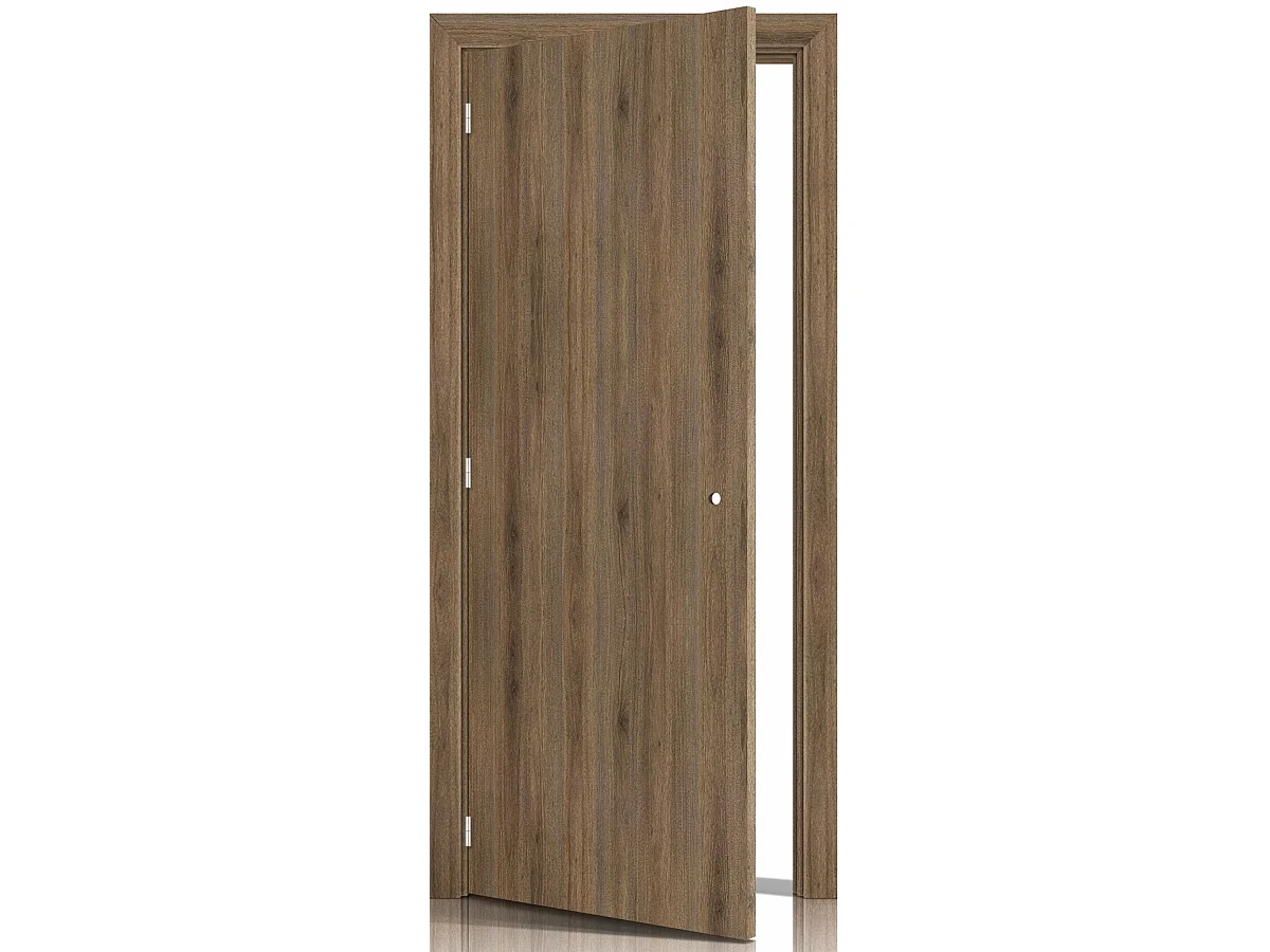 Bloc porte Light Walnut H204 x L73 Poussant Droite Cotes Tableau