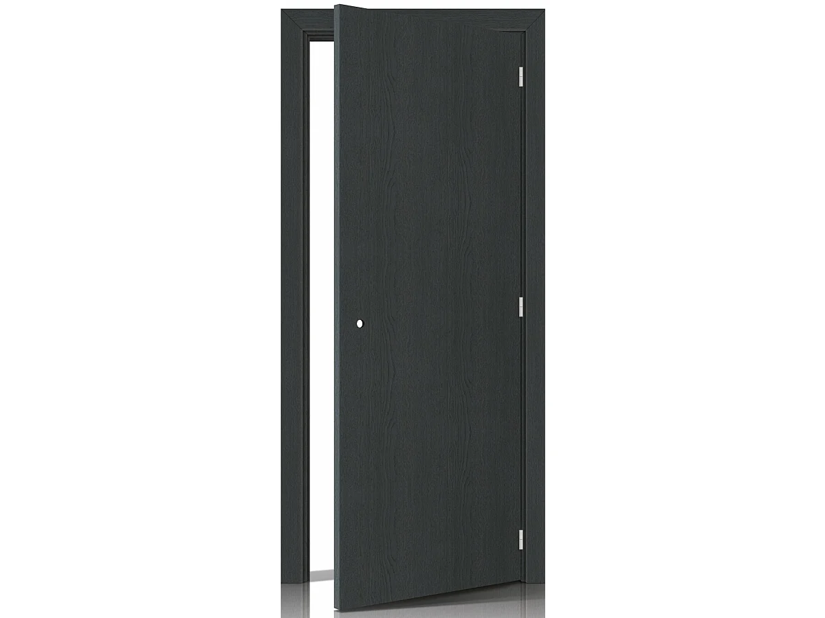 Bloc Porte Effet Chêne Anthracite Grey Oak H204 X L93 Cm Côte Tableau P.gauche Gd Menuiseries