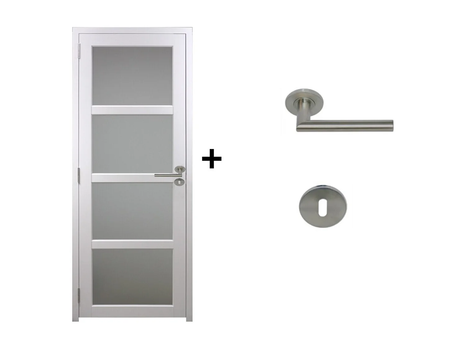 Blocco Porta Vetro Tana Bianco H204 x L73 Pannello Laterale a Spinta Destro + Maniglia