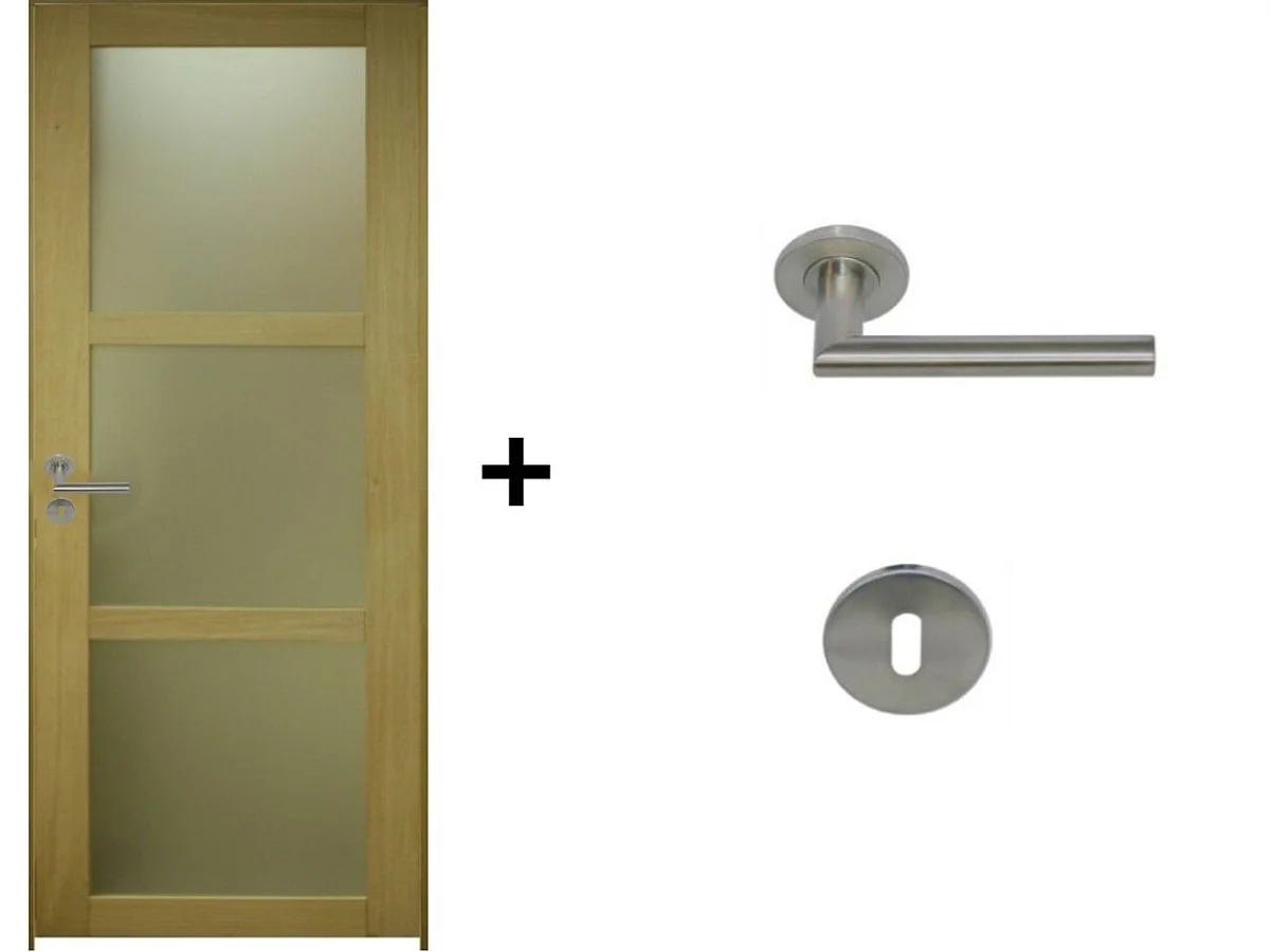 Blocco Porta Vetro Ayous H204 x L73 Pannello Laterale Destro a Spinta + Maniglia